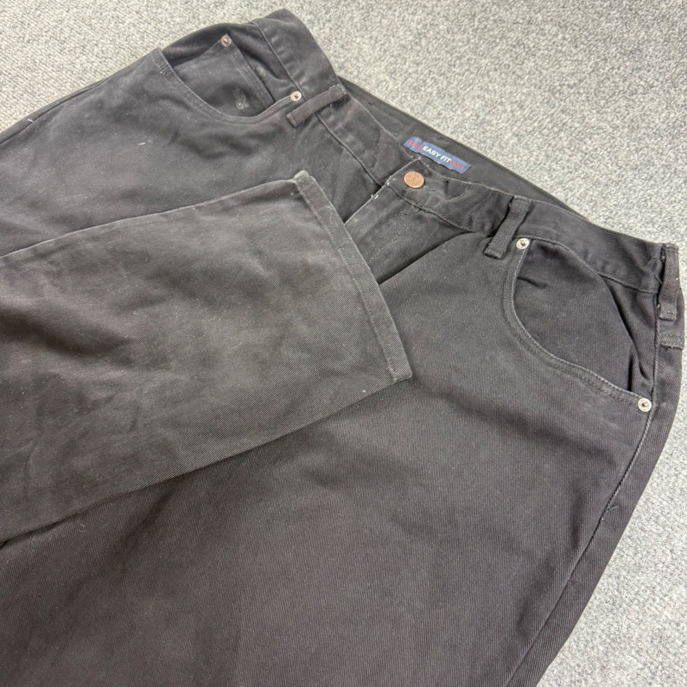 Bill Blass Easy Fit Jeans 20W Black Elastic Waist Denim Men's